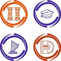 Column and Mortarboard Icon vector