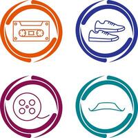 Casette and Sneakers Icon vector