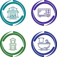 Warehouse and Microwave Icon vector