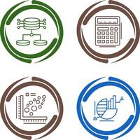 Structured Data and Calculator Icon vector