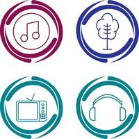 Music Player and Tree Icon vector