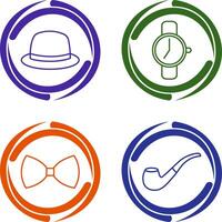Hat and Watch Icon vector