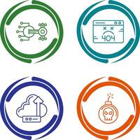 Encryption and 404 Error Icon vector