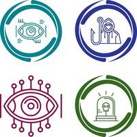 Eye Recongnition and Phishing Icon vector