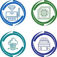 Wifi Router and Chip Icon vector