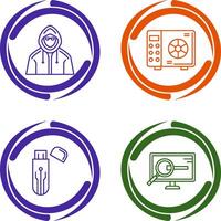 Safe Box and Hacker Icon vector