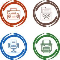 Briefcase and Folder Icon vector