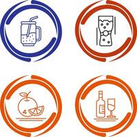 Cocktail and Pint Of Beer Icon vector