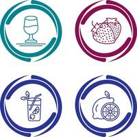 Wine and Strawberry Icon vector