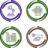 Desk Lamp and ELectric Motor Icon vector
