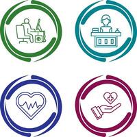 Computer Worker and Office Reception Icon vector