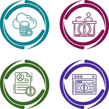 nube datos y información escritorio icono vector