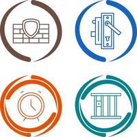 Firewall and Door Handle Icon vector