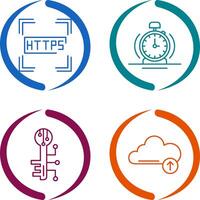 Https and Alarm Icon vector