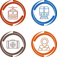 Cable car and Train Icon vector