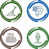 Digging and Honeycomb Icon vector