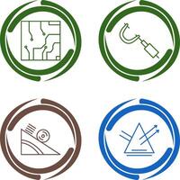 Electrical circuit and Micrometer Icon vector