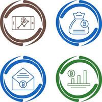 Line Chart and Money Bag Icon vector