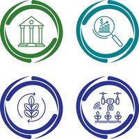 Parthenon and Statistics Icon vector