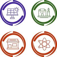 Solar Energy and Factory Icon vector