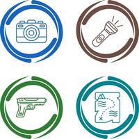 Camera and Flash Light Icon vector