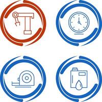 Robotic Arm and Clock Icon vector