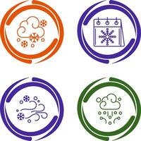 Snowy and Calender Icon vector