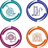 Wheel Chair and Intravenous Icon vector