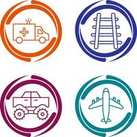 Ambulance and Train tack Icon vector