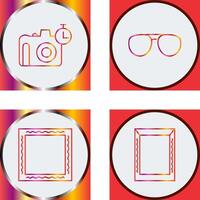 glasses and timer on camera Icon vector