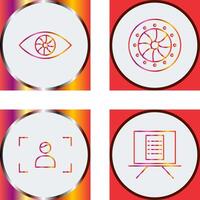 eye and optical diaphram Icon vector