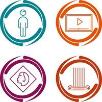 Videos Screening and Tourist Icon vector