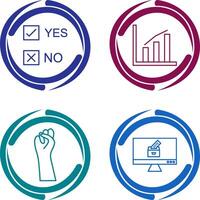 Yes No Option and Statistics Icon vector