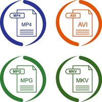 MP4 and AVI Icon vector