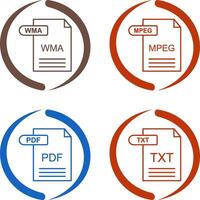 WMA and MPEG Icon vector
