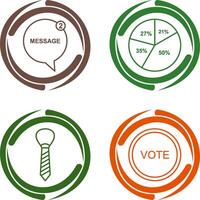 Message Bubbles and Pie Chart Icon vector