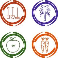 Gardening Tools and Palm tree Icon vector