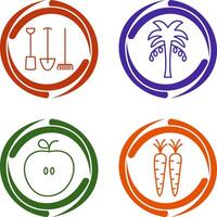 Gardening Tools and Palm tree Icon vector