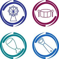 Ferris Wheel and Drum Icon vector