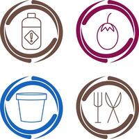 Vegetable plant and Pesticide Icon vector