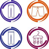 pantalones y pantalones cortos icono vector