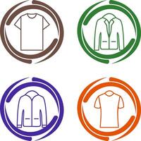 Plain T Shirt and Stylish Jacket Icon vector