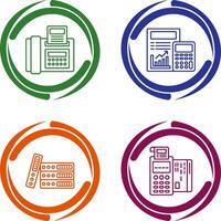 Fax and calculating Icon vector