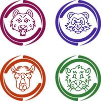 Bear and Ferret Icon vector