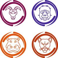 Goat and Gorilla Icon vector