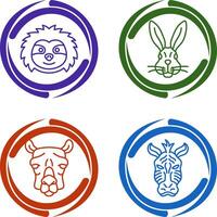 Sloth and Rabbit Icon vector