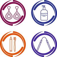 Earring and Lotion Icon vector