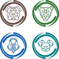 Bulldog and leopard Icon vector