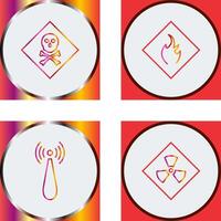 poisonous gas and Danger of flame Icon vector