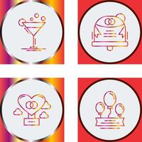 Coktail and Wedding Icon vector